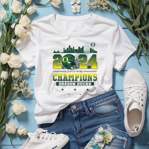 2024 Fiesta Bowl Champions Oregon Ducks City Helmet And Logo T Shirt