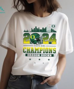 2024 Fiesta Bowl Champions Oregon Ducks City Helmet And Logo T Shirt