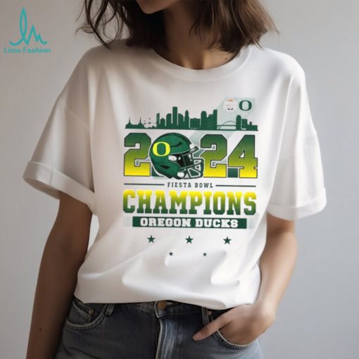 2024 Fiesta Bowl Champions Oregon Ducks City Helmet And Logo T Shirt