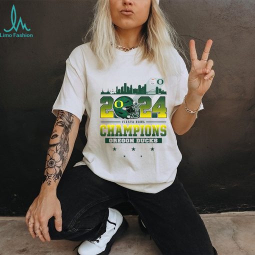 2024 Fiesta Bowl Champions Oregon Ducks City Helmet And Logo T Shirt