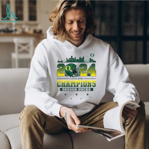 2024 Fiesta Bowl Champions Oregon Ducks City Helmet And Logo T Shirt