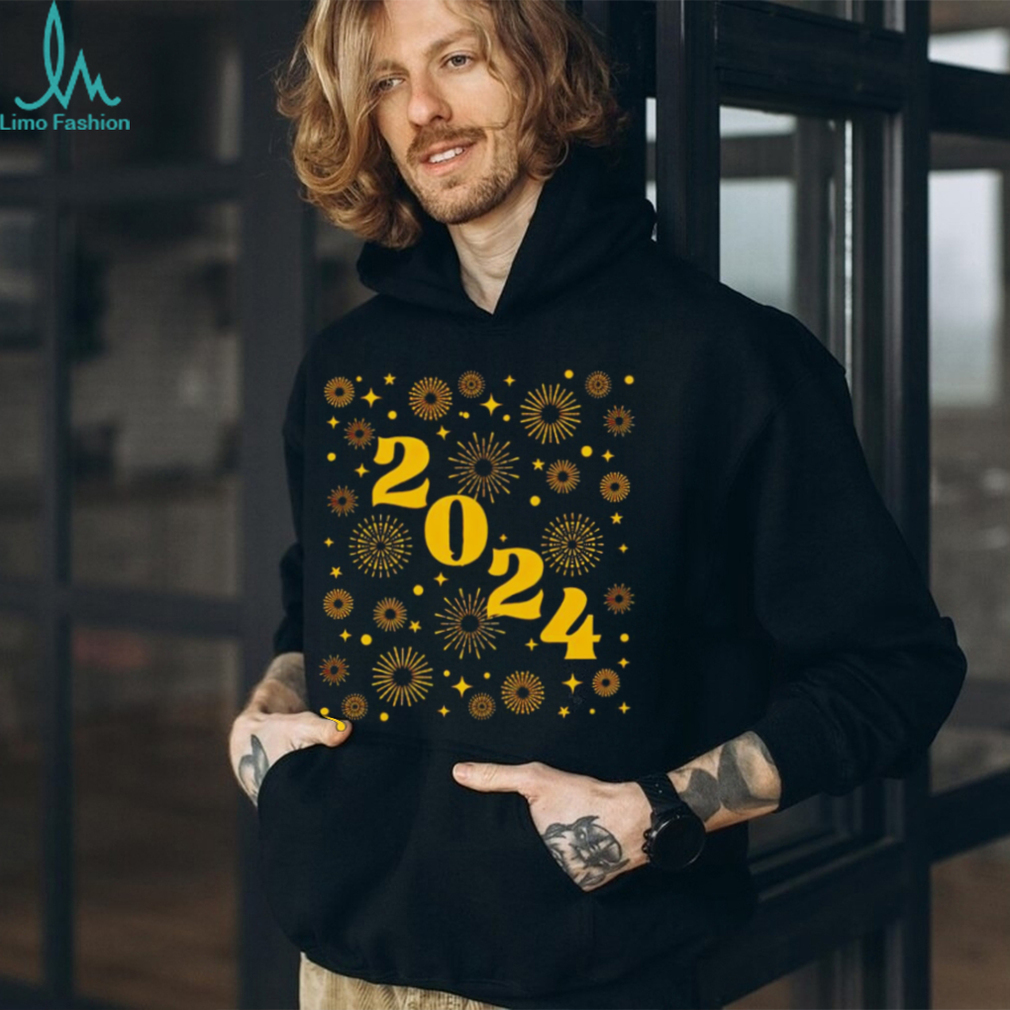 2024 Happy New Year gold glitter firework shirt - Limotees