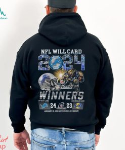 2024 NFL Will Card Playoffs Winners Detroit Lions 24 – 23 Los Angeles Rams January 15, 2024, Ford Field Stadium T Shirt