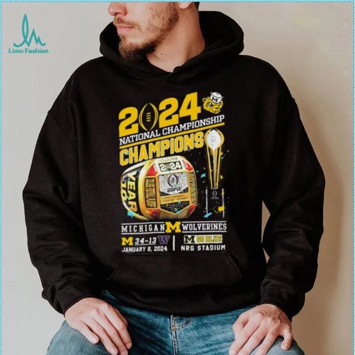 2024 National Championship Champions Michigan Wolverines 34 13 Washington Go Blue Rings Shirt