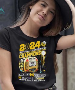2024 National Championship Champions Michigan Wolverines 34 13 Washington Go Blue Rings Shirt