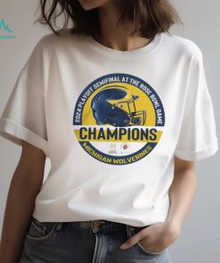 2024 Playoff Semifinal At The Rose Bowl Game Champions Helmet Michigan Wolverines Tshirt