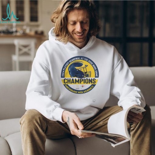 2024 Playoff Semifinal At The Rose Bowl Game Champions Helmet Michigan Wolverines Tshirt