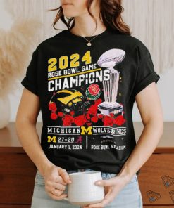 2024 Rose Bowl Game Champions Michigan Wolverines 27 – 20 Alabama Crimson Tide January 1, 2024 Rose Bowl Stadium t shirt