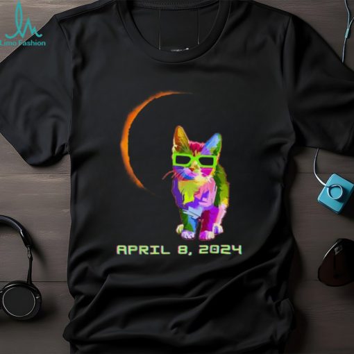 2024 Solar Eclipse Cat Wearing Solar Eclipse Glasses T Shirt