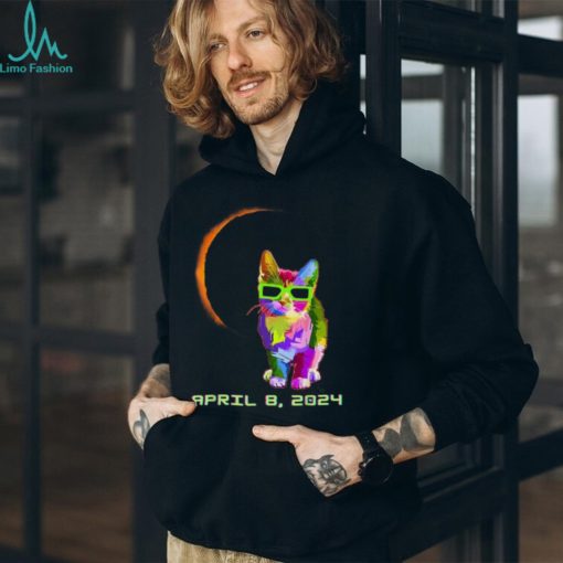 2024 Solar Eclipse Cat Wearing Solar Eclipse Glasses T Shirt