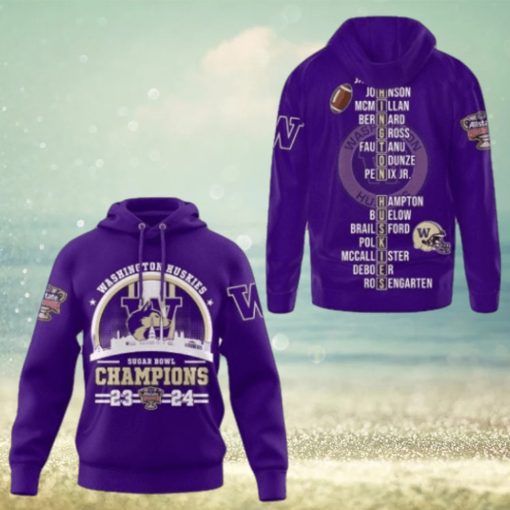 2024 Sugar Bowl Champions Sweatshirt, Washington Huskies Football Hoodie 3D