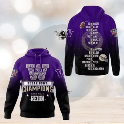2024 Sugar Bowl Champions Washington Huskies 3D Purple Reign Hoodie