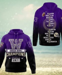 2024 Sugar Bowl Champions Washington Huskies 3D Purple Reign Hoodie