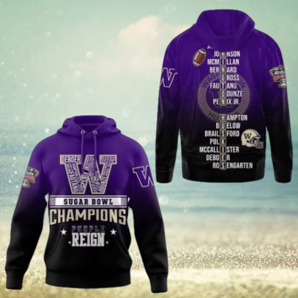 2024 Sugar Bowl Champions Washington Huskies 3D Purple Reign Hoodie 2024 Sugar Bowl Champions Washington Huskies 3D Purple Reign Hoodie