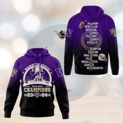 2024 Sugar Bowl Champions Washington Huskies Football 3D Hoodie Fan Gifts