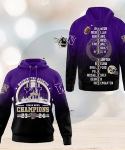 2024 Sugar Bowl Champions Washington Huskies Football 3D Hoodie