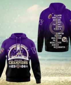 2024 Sugar Bowl Champions Washington Huskies Football 3D Hoodie