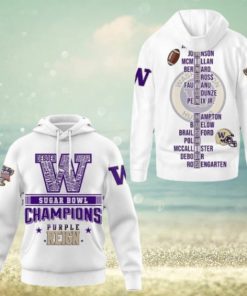 2024 Sugar Bowl Champions Washington Huskies Hoodie White Reign Hoodie 3D