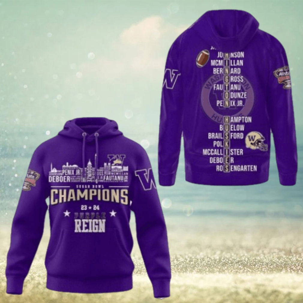 2024 Sugar Bowl Champions Washington Huskies Purple Reign Hoodie 3D 2024 Sugar Bowl Champions Washington Huskies Purple Reign Hoodie 3D