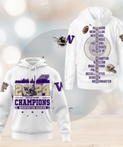 2024 Sugar Bowl Champions Washington Huskies White 3D Hoodie