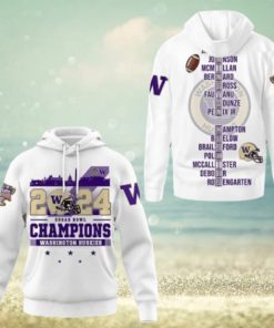 2024 Sugar Bowl Champions Washington Huskies White 3D Hoodie