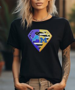2024 Superman Logo Detroit Lions and Michigan Wolverines Shirt