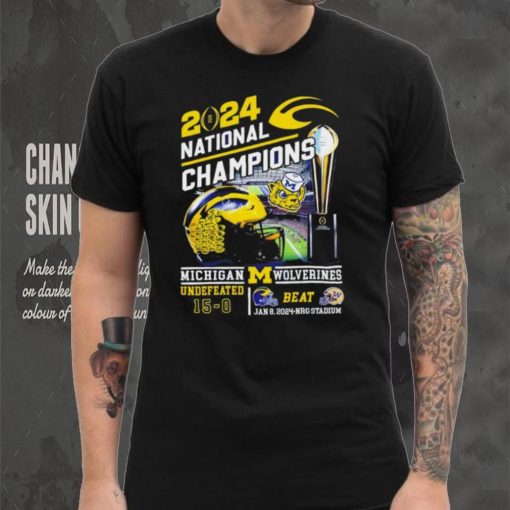 2024 national champions Michigan Wolverines undefeated beat Washington Huskies 15 0 shirt