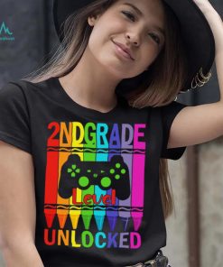 2nd Grade Level Unlocked Funny Gamer Shirt Back To School Crayons T Shirt