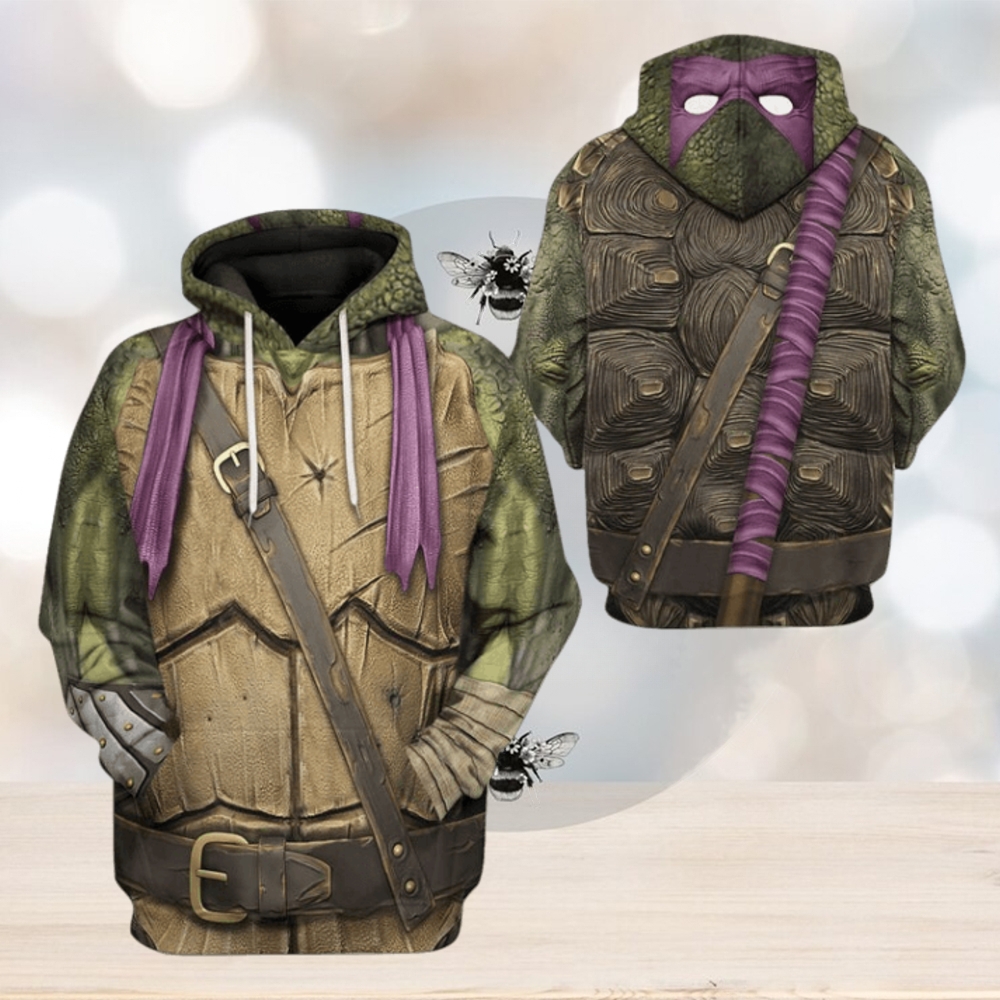 Gearhumans 3D Donatello TMNT Don Donnie Cosplay Custom Tshirt Hoodie Apparel Zip Hoodie / 2XL Christmas Gift, Christmas Gift Ideas