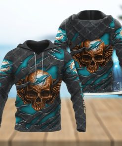 3D Skull Miami Dolphins Hoodies Cheap
