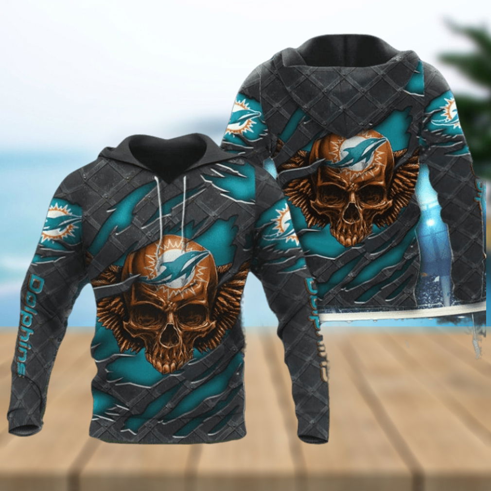 3D Skull Miami Dolphins Hoodies Cheap 3D Skull Miami Dolphins Hoodies Cheap