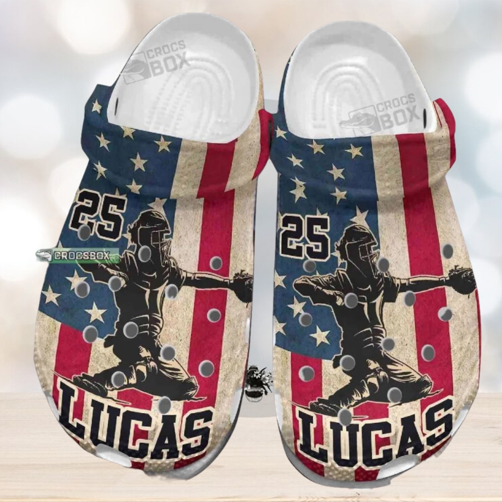 4Th Of July Usa Flag Baseball Crocs 4Th Of July Usa Flag Baseball Crocs