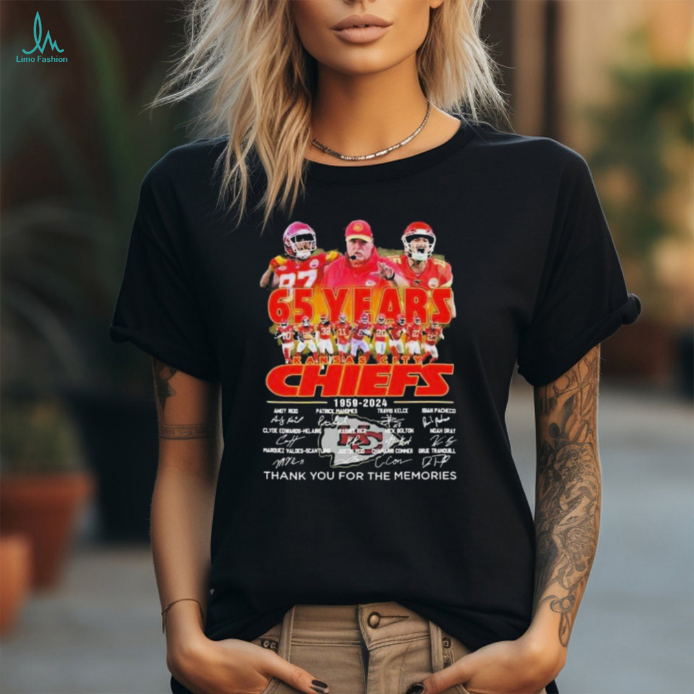 65 Years Kansas City Chiefs 1959 2024 Thank You For The Memories signatures t shirt 65 Years Kansas City Chiefs 1959 2024 Thank You For The Memories signatures t shirt