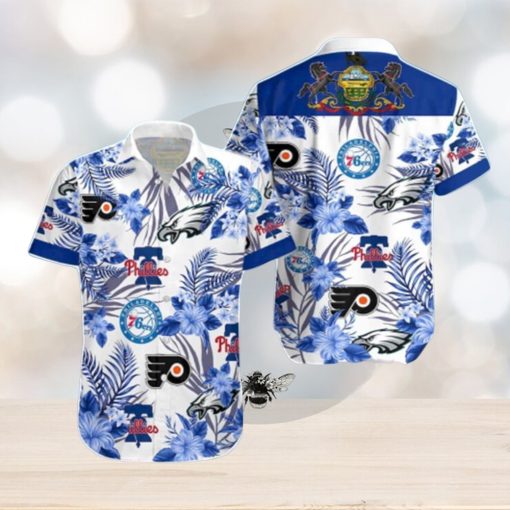 76ers Phillies Philadelphia Eagles Hawaiian Shirt Best Beach Gift