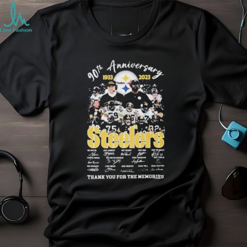 90th Anniversary 1933 2023 Steelers Signature Thank You For The Memories T shirt For Fans