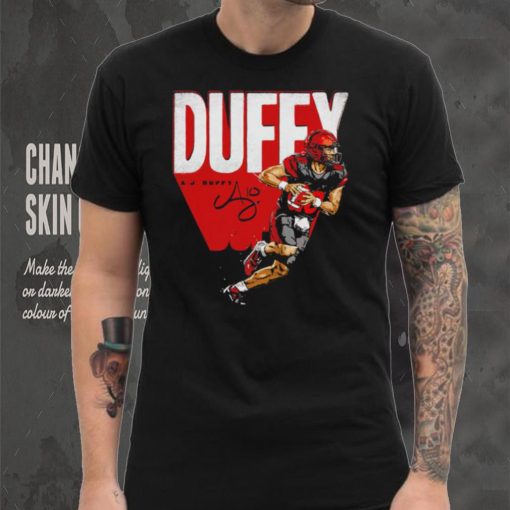 A. J. Duffy number 10 San Diego State Aztecs football action pose signature shirt