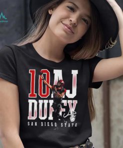 A. J. Duffy number 10 San Diego State Aztecs football player name signature shirt