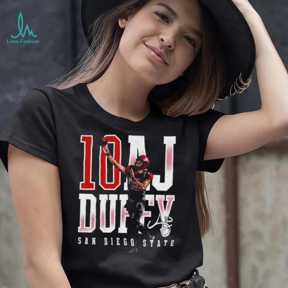 A. J. Duffy number 10 San Diego State Aztecs football player name signature shirt A. J. Duffy number 10 San Diego State Aztecs football player name signature shirt
