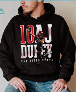 A. J. Duffy number 10 San Diego State Aztecs football player name signature shirt