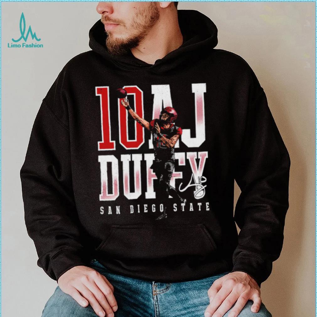 A. J. Duffy number 10 San Diego State Aztecs football player name signature shirt A. J. Duffy number 10 San Diego State Aztecs football player name signature shirt
