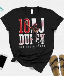 A. J. Duffy number 10 San Diego State Aztecs football player name signature shirt