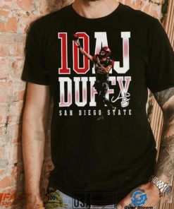 A. J. Duffy number 10 San Diego State Aztecs football player name signature shirt