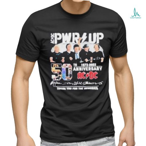 ACDC Pwrup 50th Anniversary 1973 – 2023 Signatures Thank You For The Memories shirt