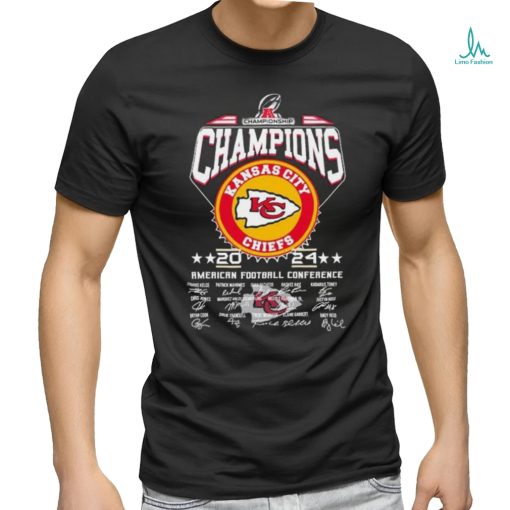 AFC Championship American Football Conference Champions 2024 Kansas City Chiefs Signatures Shirt