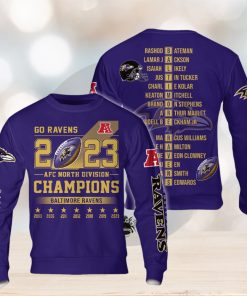 AFC North Division Champions Baltimore Ravens 2023 Hoodie T Shirt