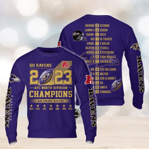 AFC North Division Champions Baltimore Ravens 2023 Hoodie T Shirt