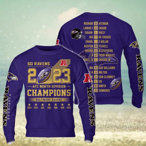 AFC North Division Champions Baltimore Ravens 2023 Hoodie T Shirt