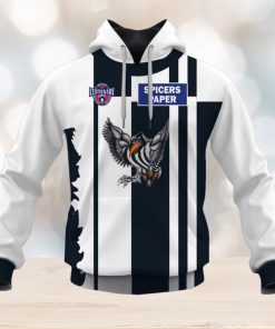 AFL Collingwood Magpies Custom Name Number Vintage Centenary Guernsey Pullover Hoodie