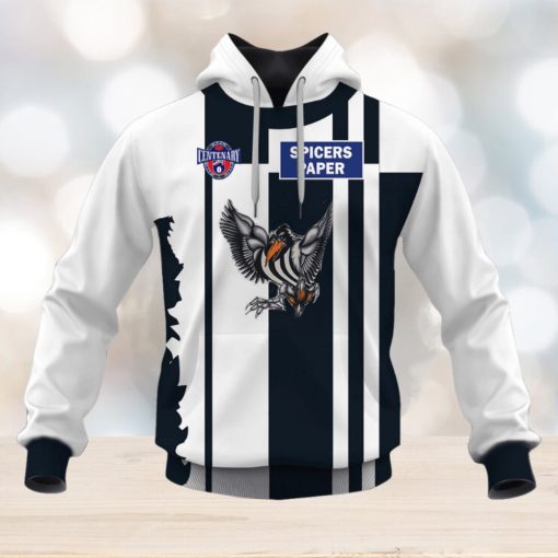 AFL Collingwood Magpies Custom Name Number Vintage Centenary Guernsey Pullover Hoodie