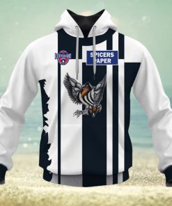AFL Collingwood Magpies Custom Name Number Vintage Centenary Guernsey Pullover Hoodie
